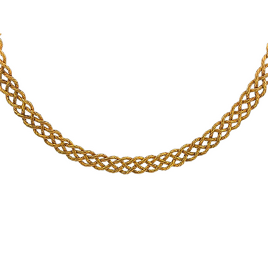 Buccellati Crepe De Chine Braided Link Necklace in 18 Karat Yellow Gold