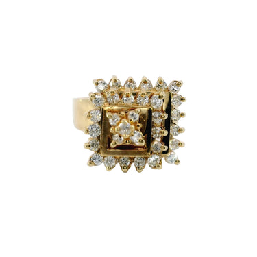 Vintage Articulated Diamond Spinner Ring 14k Yellow Gold ~1.2ctw