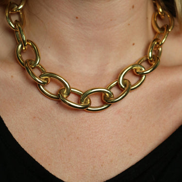 Oval Link Gold Necklace 14K Yellow Gold 18.5" 56.1 Grams
