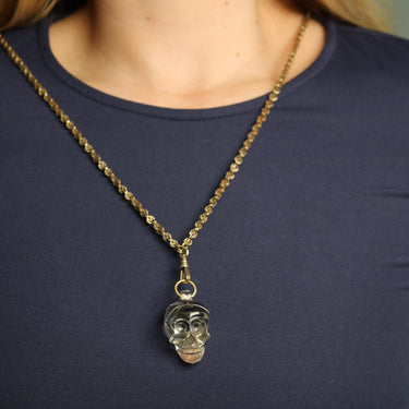 Vintage Rock Crystal Skull Pendant