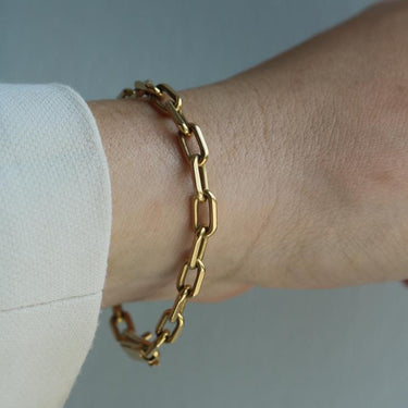 French Vintage Van Cleef Arpels Anchor Link Chain Bracelet 7" 18K Yellow Gold
