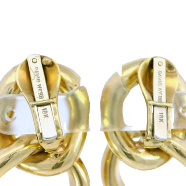 David Webb Doorknocker Earrings Clip Ons Double Hoop 18K Yellow Gold