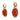 Estate 18K Coral Drop Earrings by Angeletti Roma Diamond Accents Yellow Gold