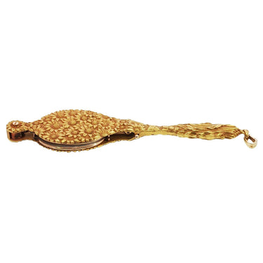 Antique 14K Lorgnette Readers Floral Pattern Art Nouveau Yellow Gold