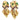 Estate 18K Fish Earrings Yellow Gold Clip-ons 1970s Designer Style