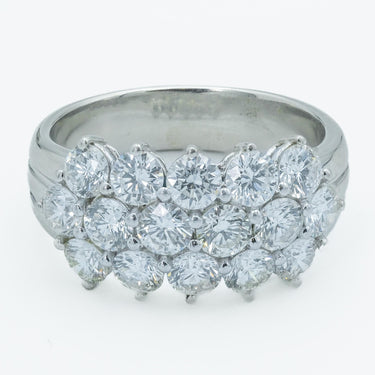 Modern Diamond Cluster Stackable Ring in 18 Karat White Gold