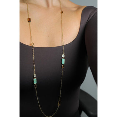 Ippolita Rock Candy Layered Necklace 18K Yellow Gold 40" Length Multi-Stones