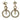 Edwardian Diamond Dangle Earrings Screw Backs 15K Platinum Topped ~1.13ctw
