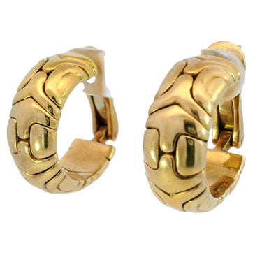 Bulgari Alveare Parentesi Hoop Earrings 18K Yellow Gold