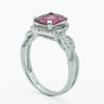 Modern Illusion Cut Ruby in 18 Karat White Gold Ring