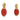 Estate 18K Coral Drop Earrings by Angeletti Roma Diamond Accents Yellow Gold