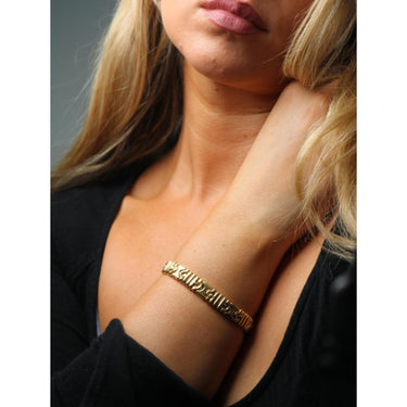 Bulgari Parentesi Bracelet 18K Yellow Gold Vintage 1970s 7" length