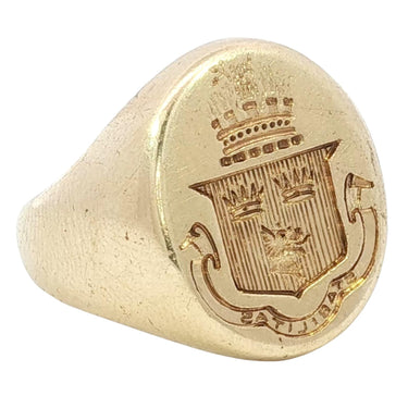 Tiffany & Co. Vintage Signet Ring 18K Yellow Gold Size 7 Heavy