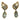 Vintage 18k Platinum Day Night Earrings Pave Diamonds Yellow Gold ~4ctw