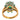 Oscar Heyman Emerald Diamond Ring Cluster 18K Yellow Gold & Platinum
