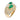 Estate 18K Pave Diamond Cocktail Ring Emerald Cabochon 18k Yellow Gold ~3.81ctw