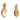 Estate 18K Coral Drop Earrings by Angeletti Roma Diamond Accents Yellow Gold