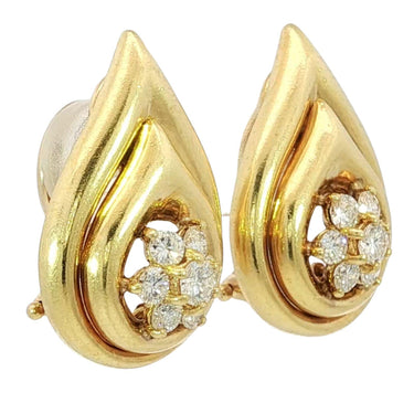 Tiffany & Co. Diamond Teardrop Vintage Earrings 18K Yellow Gold Cluster Earrings
