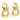 Seaman Schepps Madison White Topaz Earrings with Detachable Buckle in 18K YG