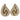 Bulgari Pavé Diamond Earring Teardrop Puzzle Design 18K Yellow Gold