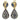 Vintage 18K Enamel Earring Plique-à-Jour Drops Yellow Gold 1960s