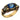 Antique Victorian Synthetic Sapphire Diamond Ring 18K Yellow Gold