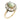 Victorian 18K Diamond Cluster Ring Catseye Chrysoberyl Yellow Gold ~2.26ctw