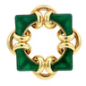 Tiffany & Co. 18K Pendant Geometric Green Stone Pendant brooch Yellow Gold