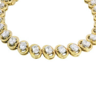 5.4ctw Diamond Tennis Bracelet 18K Yellow Gold Platinum Oval Cut VS Diamonds