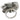 John Hardy Diamond Flower Ring Ayu Frangipani Collection Sterling Silver & 18K