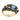 Antique Victorian Synthetic Sapphire Diamond Ring 18K Yellow Gold