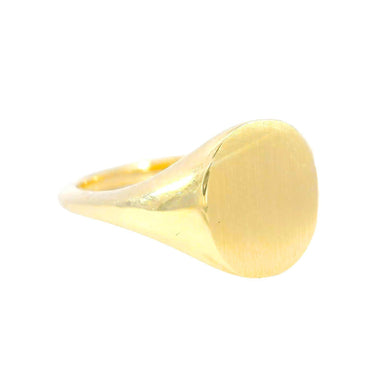 Oval 18K Signet Ring Yellow Gold Blank Size 7