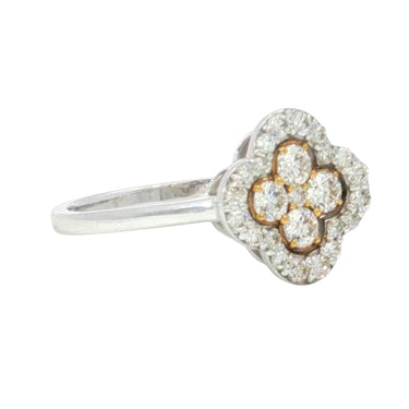 18K Diamond Clover Ring White Gold Size 7 ~0.5ctw Diamonds