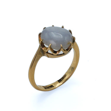 Circa 1900 Antique Star Sapphire Ring, 3.5 Carats, Set in 12 Karat Yellow Gold