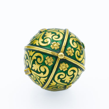 Art Nouveau Style 18k Yellow Gold, Enamel & Diamond Barrel Egg Figural Pendant
