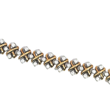 Tiffany & Co. Schlumberger Lynn Diamond Bracelet 18k Yellow Gold/Platinum 3CTW