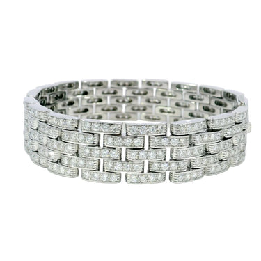 Cartier Maillon Panthere Five-Row Diamond and 18K White Gold Bracelet