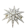 Victorian Diamond Star Pendant Brooch Silver-topped 14K Gold ~3.5ctw