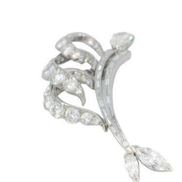 Art Deco Diamond Fish Brooch Abstract Marlin in Platinum ~8.65ctw