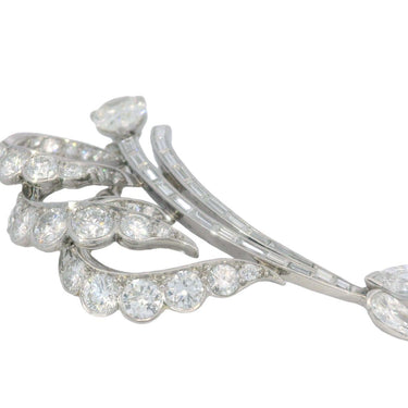 Art Deco Diamond Fish Brooch Abstract Marlin in Platinum ~8.65ctw