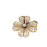 Victorian Diamond Clover Pendant Brooch in 18K Yellow Gold ~6.8ct Diamonds Total