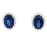 Modern Tanzanite and Diamond Cluster Earrings in 18K White Gold ~30.85ctw