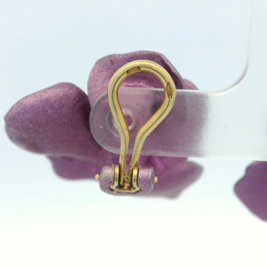 Jar Aluminum Pansy Earrings Paris 18K Yellow Gold Clip ons