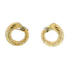French Diamond Hoop Earrings Vintage 18K Yellow Gold Clip-Ons