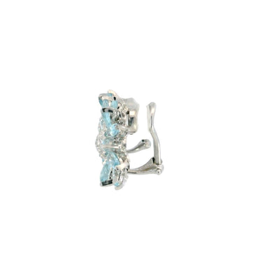 Asprey Topaz Diamond Earrings Sunflower 18K White Gold Clip Ons