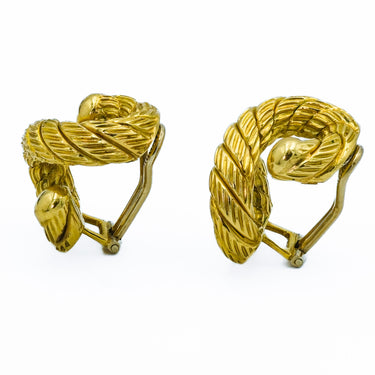 Carlo Weingrill 18 Karat Yellow Gold Clip-On Huggie Earrings