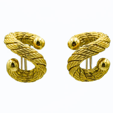 Carlo Weingrill 18 Karat Yellow Gold Clip-On Huggie Earrings