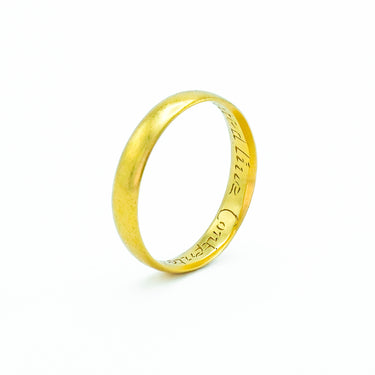 Antique English Posy Ring in 18 Karat Yellow Gold: Antique Wedding Band