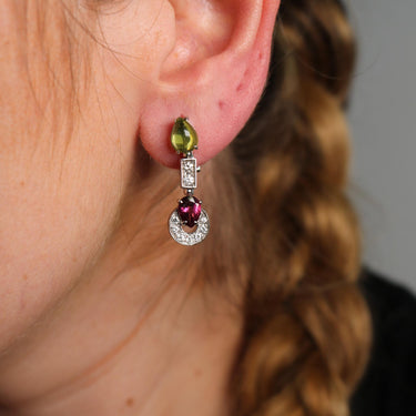 Bulgari Multi-Gem Allegra Earrings 18K White Gold Clip Ons