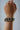 Vintage Heavy Curb Link Bracelet Light Dark Ocean Blue Enamel 7.5" Length